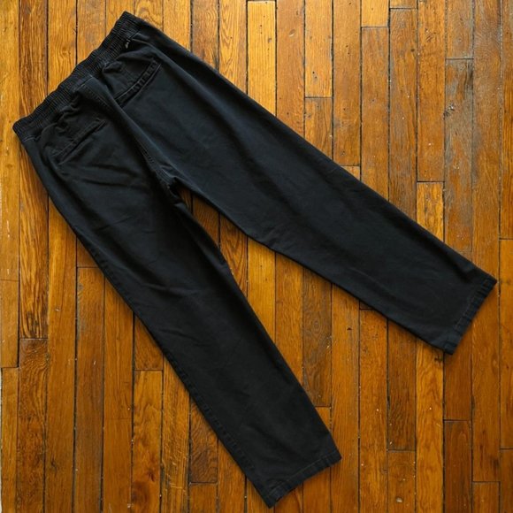 Stussy Men's Black Elastic Back Waist Straight Slim Leg Chino Pants - Picture 6 of 6